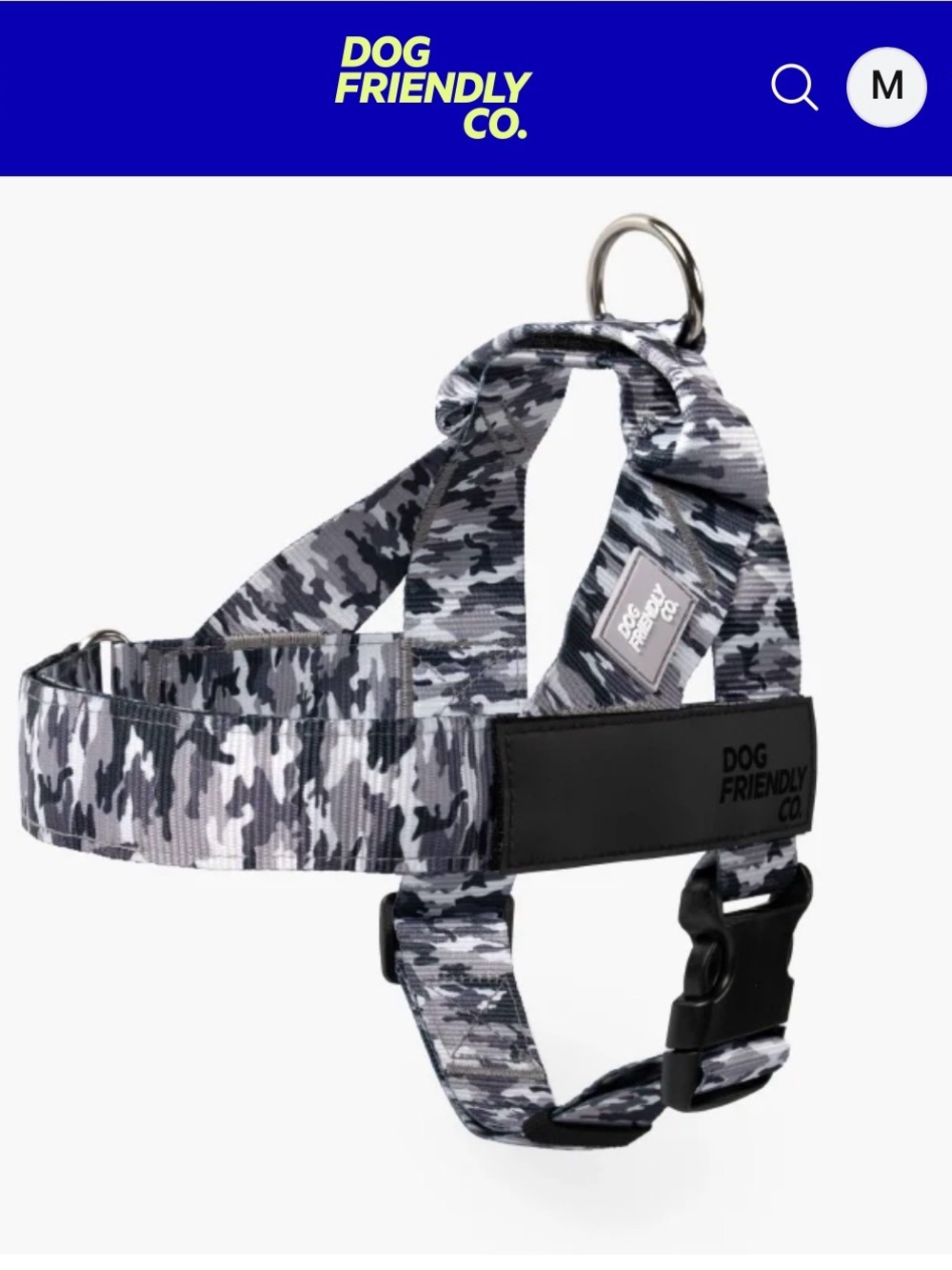 Grey Camouflage Dog Harness XL